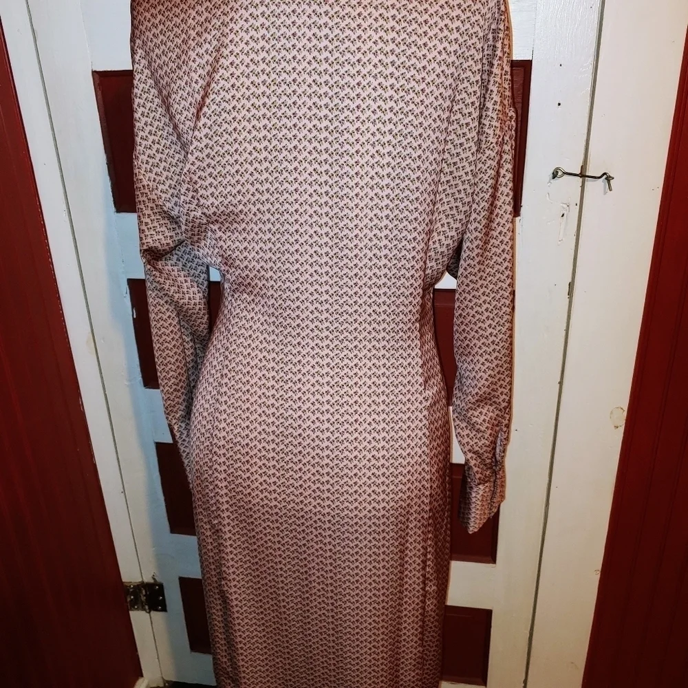 NWT Zara Polyester Floral Button Shirt Maxi Dress S